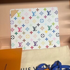 Louis Vuitton White Multicolor Gaston Mouse Pad